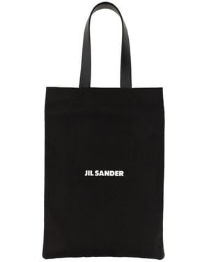 Jil Sander Canvas Shopping Bag - Black