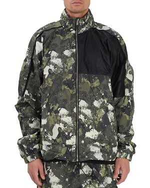 Marcelo Burlon Camouflage-Print Logo Windbreaker - Green
