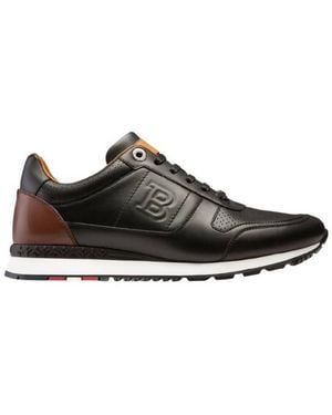 Bally Asony Embossed Logo Leather Trainers, Brand Size 11 Us - Brown