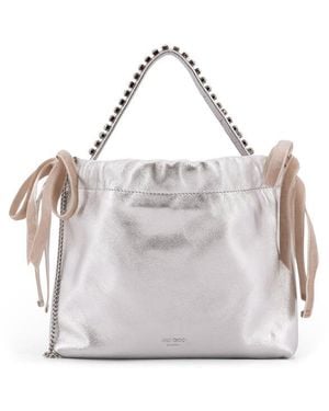 Jimmy Choo Metallic Leather Crossbody Bag - Grey