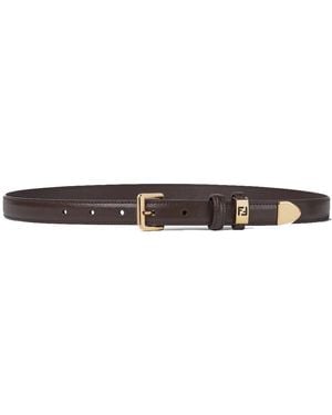 Fendi Forever Slim Leather Belt, Cm - Brown