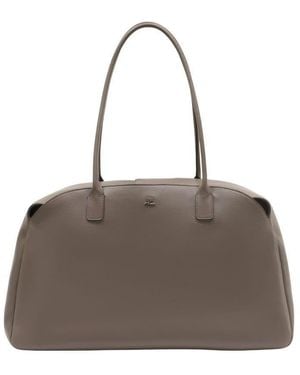 Courreges Leather Shoulder Bag - Gray