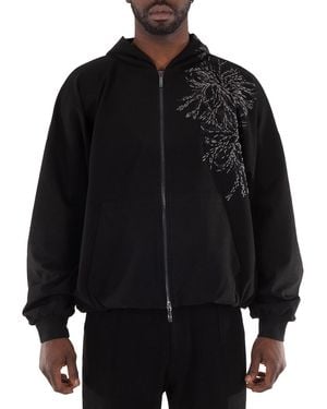 Emporio Armani Embellished Zip-Up Jacket - Black