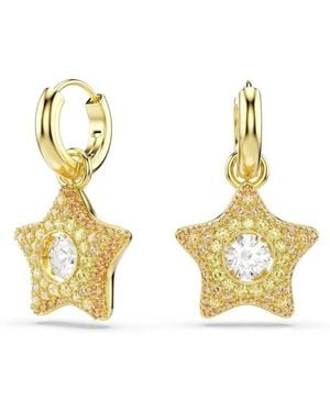 Swarovski Sublima 18K Plated Star Drop Earrings - Metallic