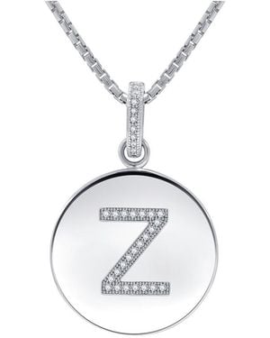 DiamondMuse Diamond Muse 0.10 Cttw Initial Letter Diamond Necklace For Girls, And - Metallic