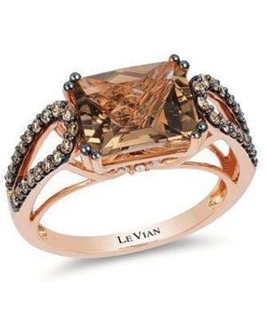 Le Vian Ladies Chocolate Quartz Rings Set - Metallic