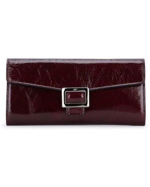 Roger Vivier Patent Leather Clutch Burgundy - Purple