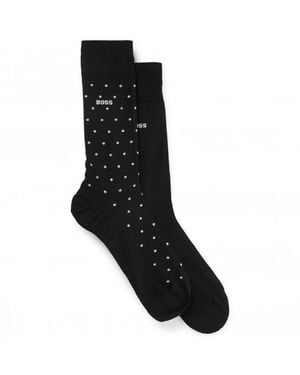 BOSS 2 Pack Cotton-Blend Socks - Black