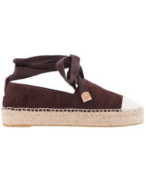 Tory Burch Cap-Toe Espadrilles - Brown