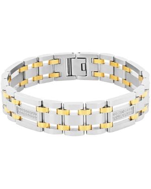 Robert Alton 1/4 Ctw Stainless Steel Bracelet With Diamonds - Metallic