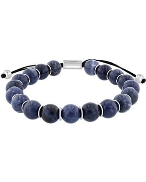 Robert Alton Stainless Steel Sodalite Bead Bolo Bracelet - Blue