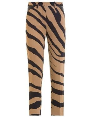 Roberto Cavalli Zebra Print Stretch Pants, Brand Size 42 Us - Natural