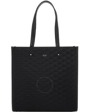 Jimmy Choo North-South Jacquard Tote Bag - Black