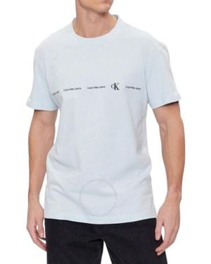 Calvin Klein Logo Repeat Tee - Blue