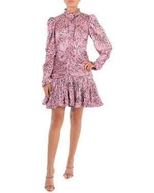 Rabanne Screw Printed Ruched Mini Dress, Brand Size 34 (Us - Pink