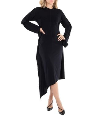JW Anderson Long Sleeve Layered Asymetrical Dress, Brand Size 6 (Us - Black