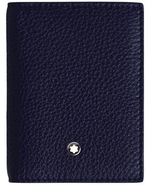 Montblanc Midnight Grain Leather Card Holder - Blue