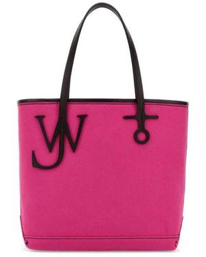 JW Anderson Fuchsia Canvas Small Anchor Bucket Bag Pinkbrown Borse A Mano
