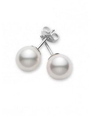 Mikimoto 18K 4-4.5Mm Pearl Stud Earrings - Metallic