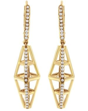 Haus of Brilliance 14K 5/8 Cttw Diamond Geometrical Pillar Drop And Dangle Earrings (G-H, Si1-Si2) - Metallic
