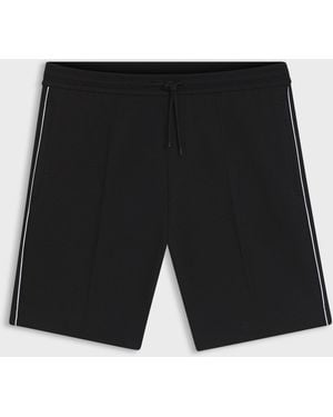 BOSS Cotton-Blend Shorts With Piped Trims - Black