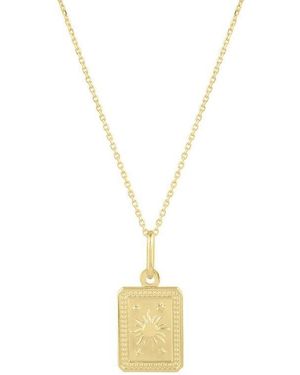 Tresorra 14K Rectangle Sun Pendant Necklace - Metallic