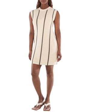 Anine Bing Lanie Knitted Stripe Dress - Natural