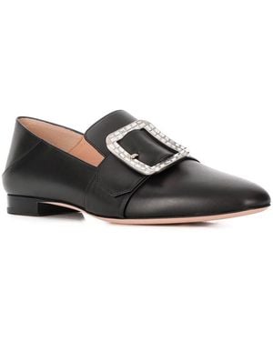 Bally Ladies Janelle Leather Loafers - Black
