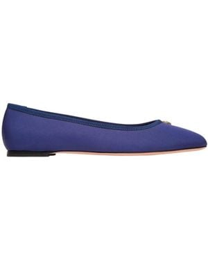 Bally Silk Faille Fabric Rina Flats, Brand Size 35 Us - Blue