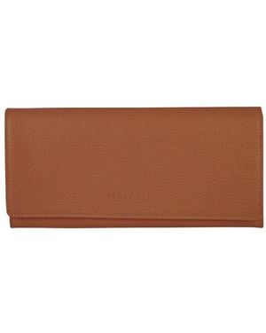 Longchamp Continental Leather Wallet - Brown