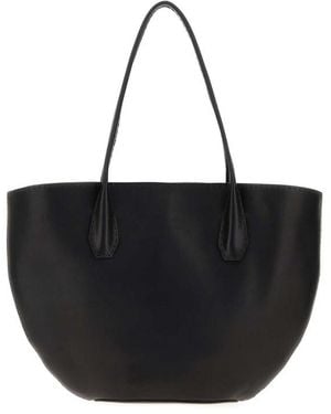 The Row Leather Alger Shopping Bag - Black