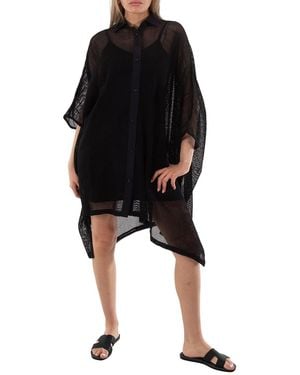Off-White c/o Virgil Abloh Mesh Cape Dress - Black