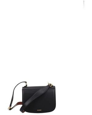 Jil Sander Leather Crossbody Shoulder Bag - Black
