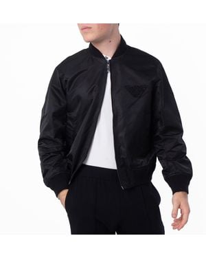 Emporio Armani Stoned Logo Design Blouson Jacket - Black