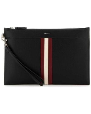 Bally Logo Stamp Sunni Clutch Bag - Black