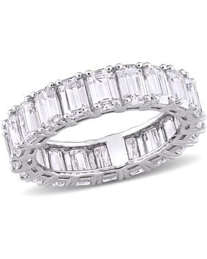 Amour 6 Ct Dew Emerald Cut Created Moissanite Eternity Ring - Metallic