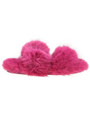 Michael Kors Faux Fur Tula Slides, Brand Us - Pink