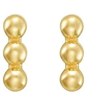 Tresorra 14K Beaded Bar Stud Earrings - Metallic