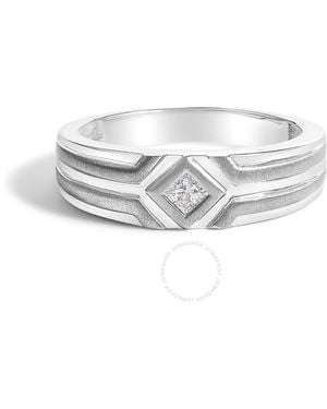 Haus of Brilliance 10K Princess Diamond Accent Solitaire Duo Ring (I-J Colour, Si2-I1 Clarity) - White
