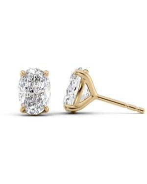 Tresorra 14K 2 Ctw Oval Cut Lab-Grown Diamond Igi Certified Stud Earrings - Metallic