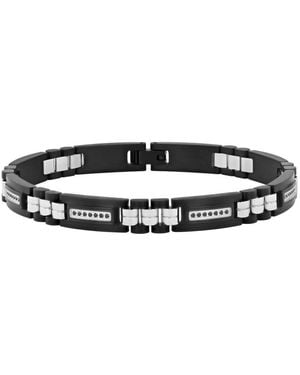 Robert Alton 1/4Ctw Diamond Stainless Steel Finish Bracelet - Black
