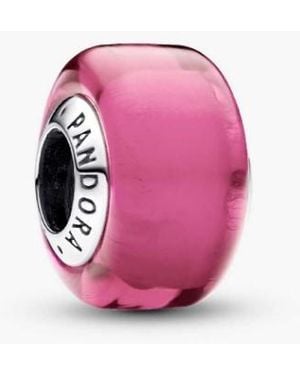 PANDORA Sterling Charm With Murano Glass - Pink