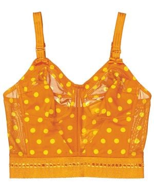 Burberry Polka Dot Print Mohair Wool Lingerie Corset - Orange