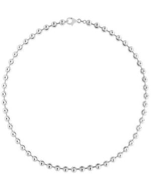 Tresorra Sterling Moon-Cut Bead Chain Necklace - Metallic