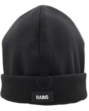Rains Ribbed Fleece Beanie - Black