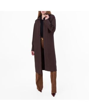 Ferragamo Dark Minimalist Long Overcoat, Brand Size 48 Us - Red