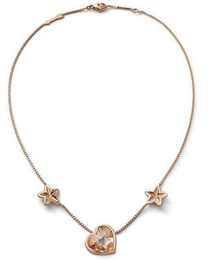 Baccarat 18K Plated On Sterling, Crystal Heart Princess Necklace 2812891 - Metallic