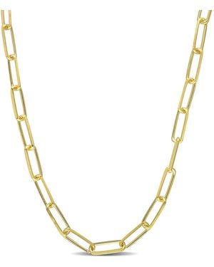 Amour 5Mm Diamond Cut Paperclip Chain Necklace - Metallic