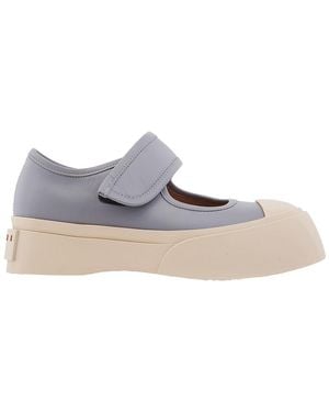 Marni Nappa Leather Mary Jane Trainers - Grey
