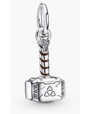 PANDORA Marvel Thors Hammer Sterling Dangle - White